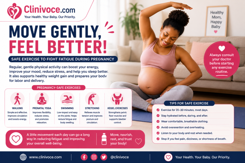 Safe exercises during pregnancy to improve energy and reduce fatigue